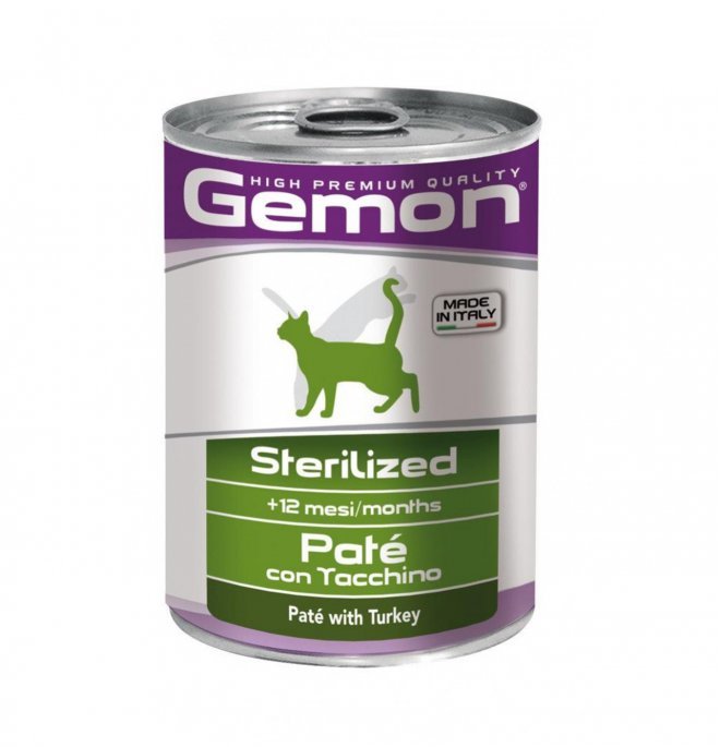 Monge - Gemon Sterilized Gatto Patè Con Tacchino 400 Gr - Animalmania Store