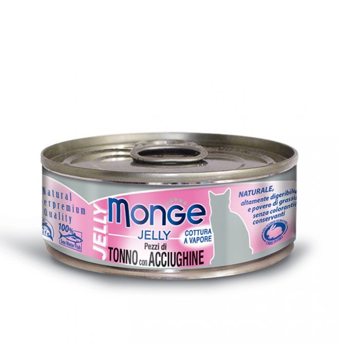 Monge - Monge Gatto Jelly Da 80 Gr In Lattina Pezzetti Di Tonno - Animalmania Store