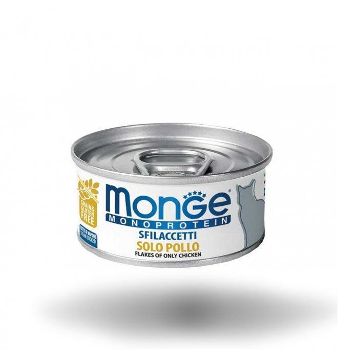 Monge - Monge Gatto Monoprotein Da 80 Gr In Lattina Sfilaccetti - Animalmania Store