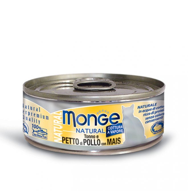 Monge - Monge Gatto Natural Da 80 Gr In Lattina Al Tonno - Animalmania Store