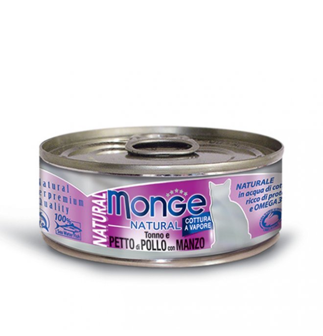 Monge - Monge Gatto Natural Da 80 Gr In Lattina Al Tonno - Animalmania Store