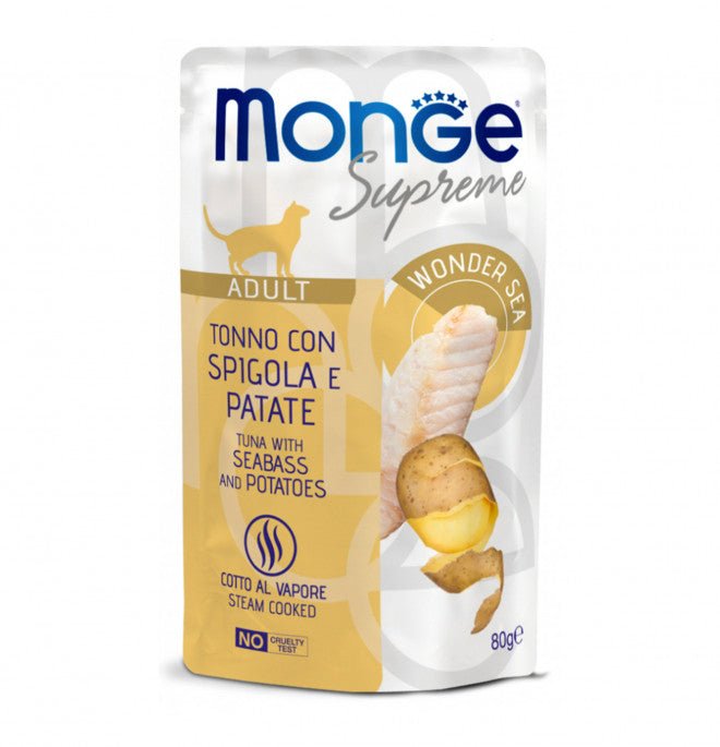 Monge - Monge Supreme Gatto Adult 80Gr In Busta Tonno, Piselli E Carote - Animalmania Store