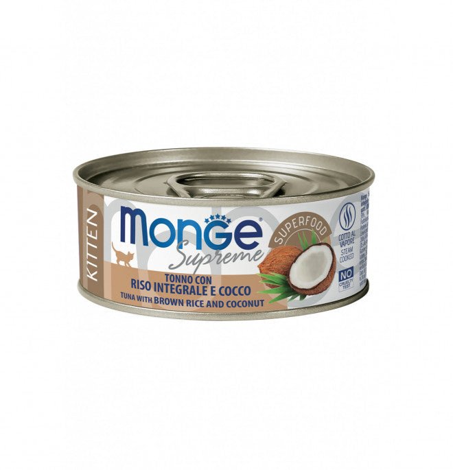 Monge - Monge Supreme Gattino 80Gr In Lattina Tonno, Riso E Cocco - Animalmania Store