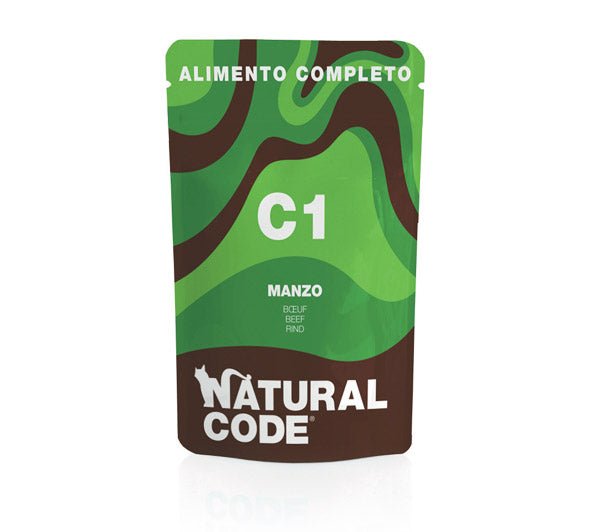 Natural Code - Natural Code C1 Umido Completo Manzo per Gatti - Animalmania Store