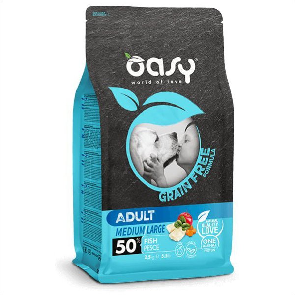 Oasy - Oasy Cane Adulto Grain Free Medium & Large Pesce - Animalmania Store