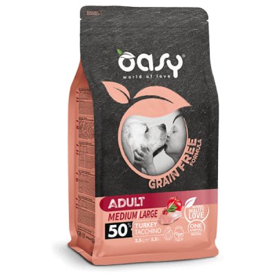 Oasy - Oasy Cane Adulto Grain Free Medium & Large Tacchino - Animalmania Store