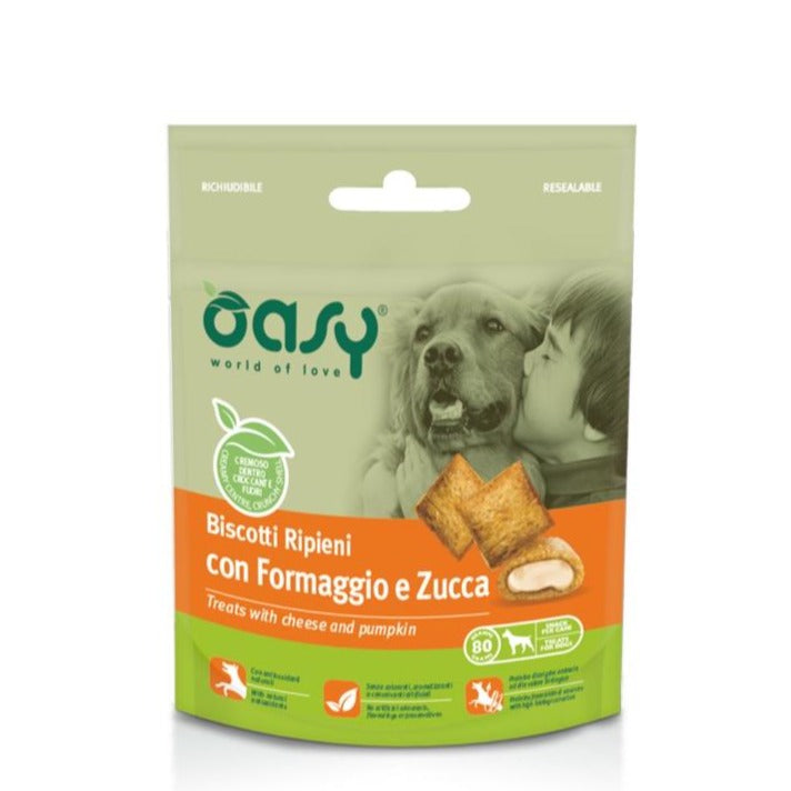 Oasy - Oasy Cane Adulto Snack Biscotti Ripieni 80G - Animalmania Store