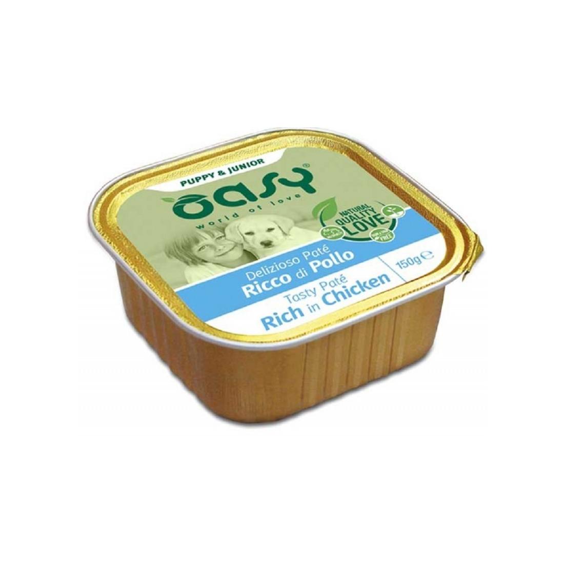 Oasy - Oasy Cane Cucciolo Delizioso Paté Pollo 150G - Animalmania Store