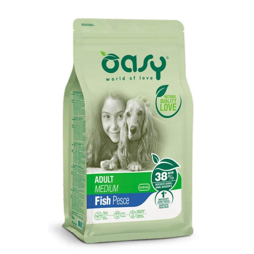 Oasy - Oasy Cane Adulto Lifestage Medium Pesce - Animalmania Store