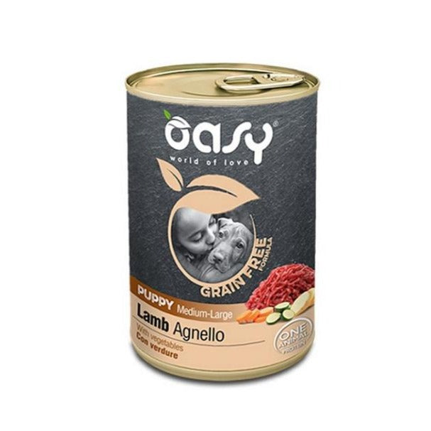 Oasy - Oasy Cane Puppy Grain Free Medium & Large Agnello & Verdure 400G - Animalmania Store