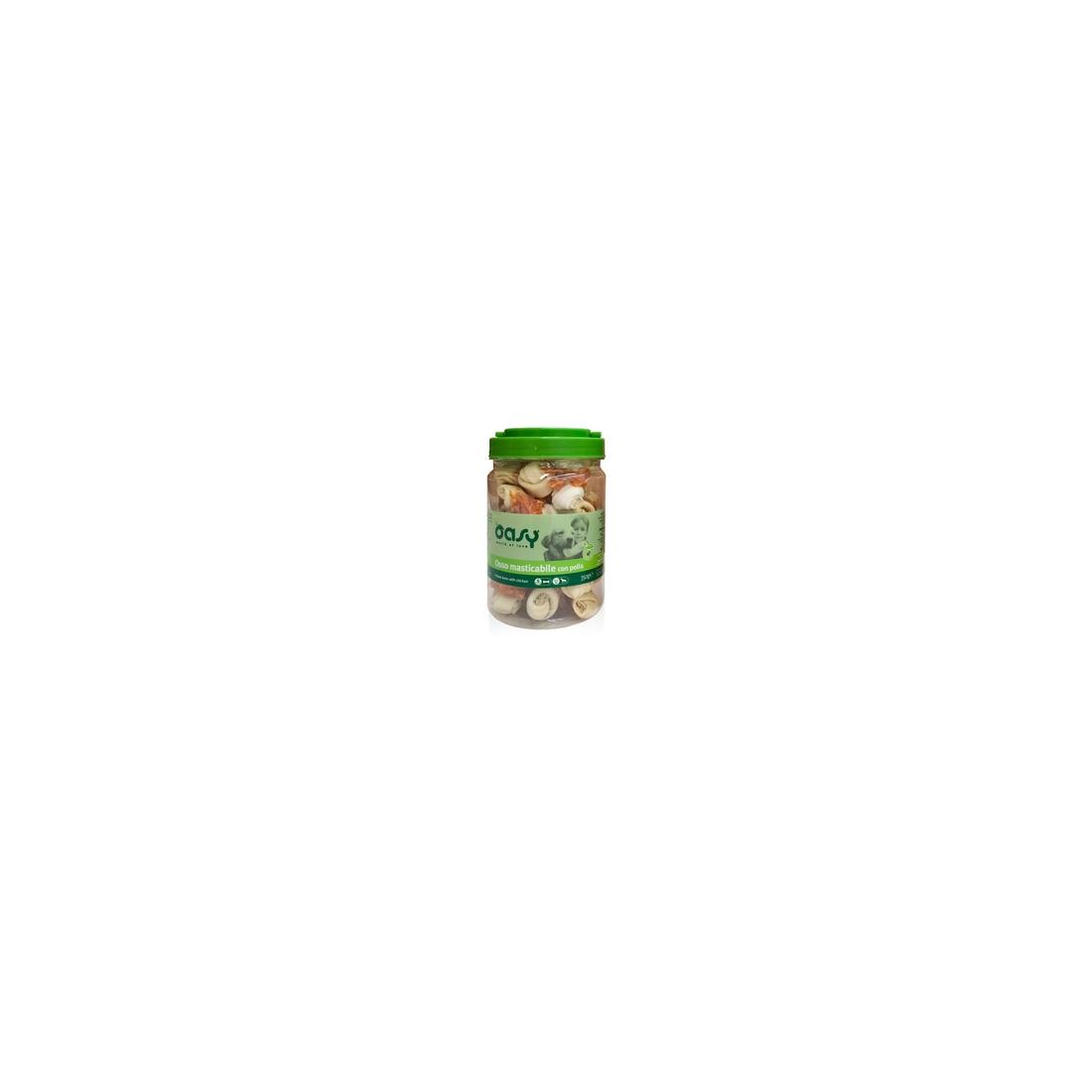 Oasy Cane Snack Osso Masticabile con Pollo Taglia S Barattolo 350 g