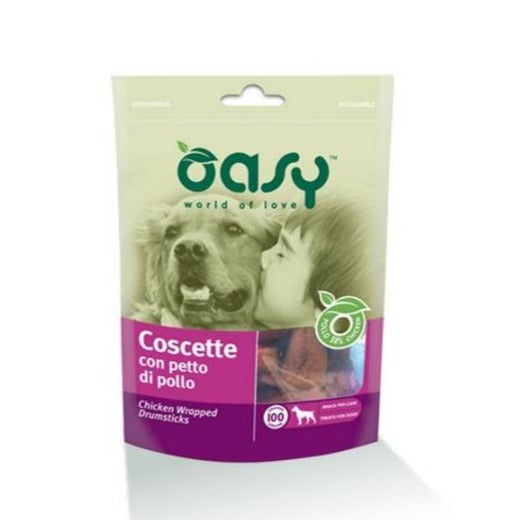 Oasy - Oasy Cane Snack Coscette Con Petto Di Pollo 100G - Animalmania Store