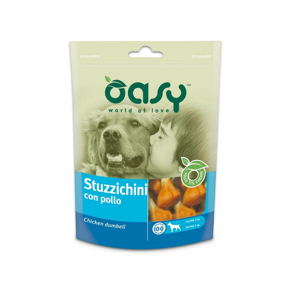 Oasy - Oasy Cane Snack Stuzzichini Di Pollo 100G - Animalmania Store