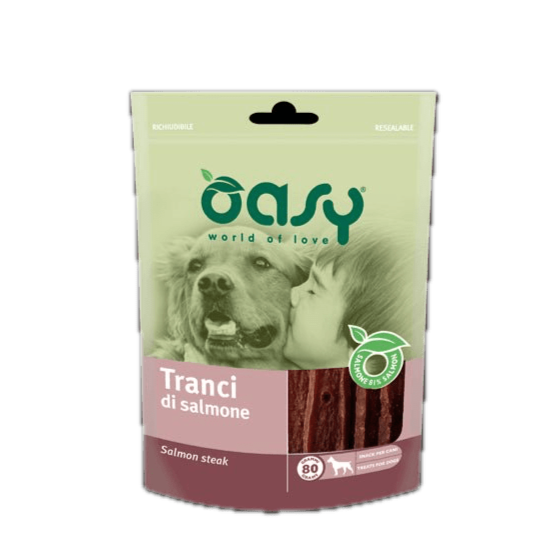 Oasy - Oasy Cane Snack Tranci Di Salmone 80G - Animalmania Store