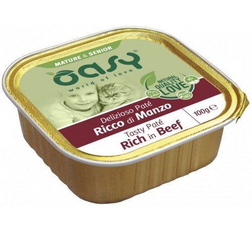 Oasy - Oasy Cat Mature&Senior Con Manzo Per Gatti Da 100 Gr - Animalmania Store