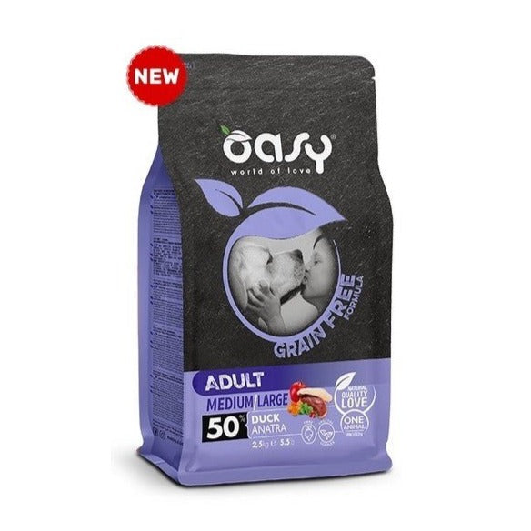 Oasy - Oasy Dog Grain Free Adult Medium/Large Anatra - Animalmania Store