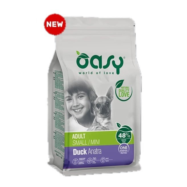 Oasy - Oasy Dog One Protein Adult Small/Mini Anatra - Animalmania Store