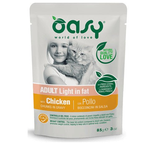 Oasy - Oasy Light Per Gatto Adult Con Bocconcini In Salsa Da 85 Gr - Animalmania Store
