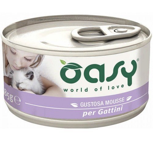 Oasy - Oasy Natural Mousse Per Gattini Da 85 Gr - Animalmania Store