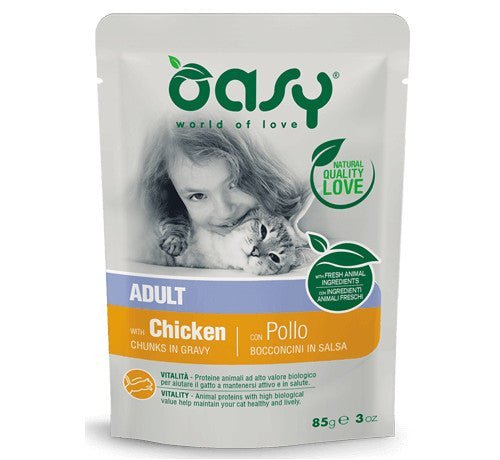 Oasy - Oasy Per Gatto Adult Con Bocconcini In Salsa Da 85 Gr - Animalmania Store