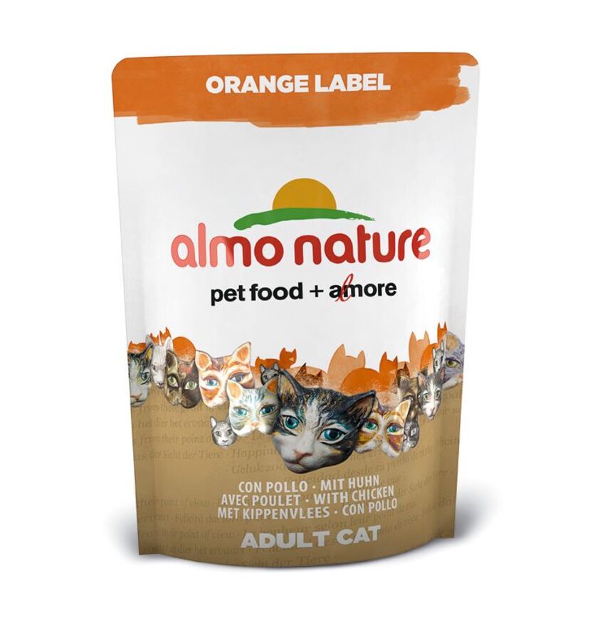Almo Nature - Almo Nature Orange Label Dry Adult gusto Pollo 150 gr per Gatti - Animalmania Store