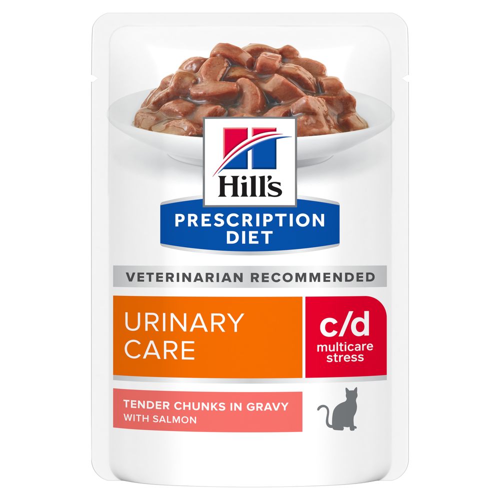 Hill's Science Plan - Hill'S Prescription Diet Gatto C/D Urinary Stress Salmone Bustina 85G - Animalmania Store