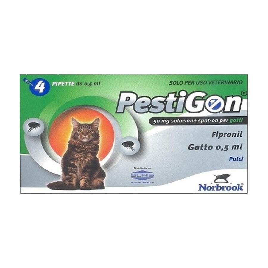 Pestigon - Pestigon antiparassitario per gatti 4 pipette 0.5ml - Animalmania Store