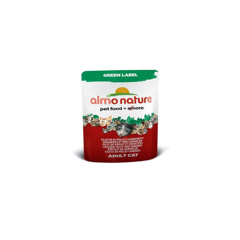 Almo Nature - Almo Nature Green Label Row Pack gusto Pollo e gamberetti 55 gr per Gatti - Animalmania Store