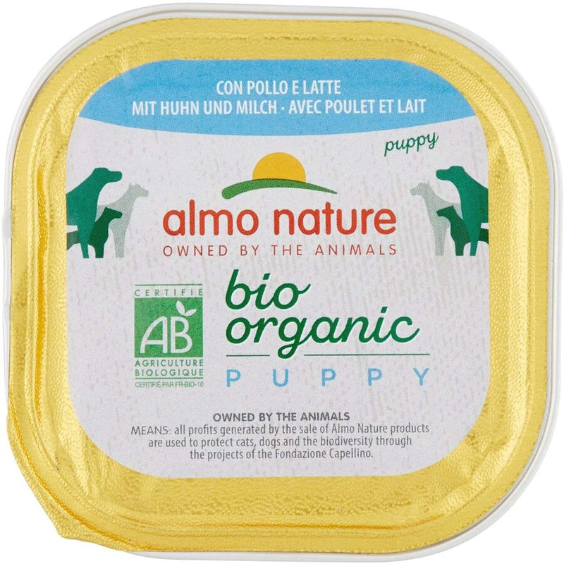 Almo Bio cane vaschetta pollo e latte 100g