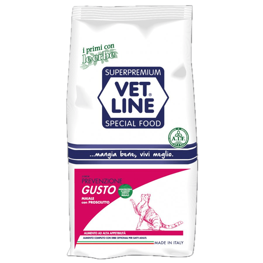 VetLine - Prevenzione Gusto Maiale Con Prosciutto per Gatti - Animalmania Store