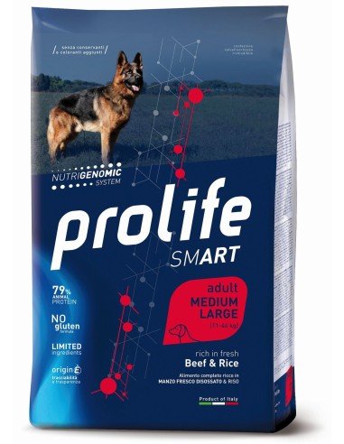 Prolife - Prolife Smart Adult Medium/Large Manzo E Riso per Cani - Animalmania Store