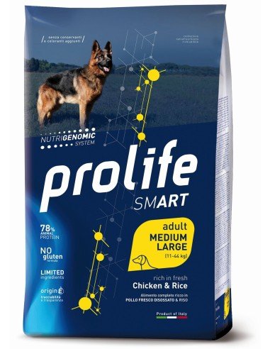 Prolife - Prolife Smart Adult Medium/Large Pollo E Riso per Cani - Animalmania Store