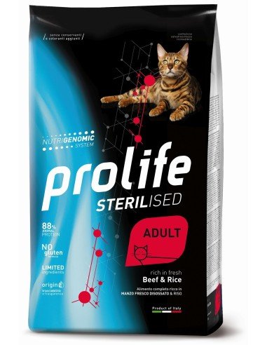Prolife - Prolife Cat Sterilised Adult Manzo E Riso - Animalmania Store