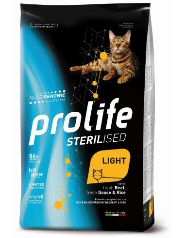 Prolife - Prolife Cat Sterilised Light Manzo Oca E Riso - Animalmania Store