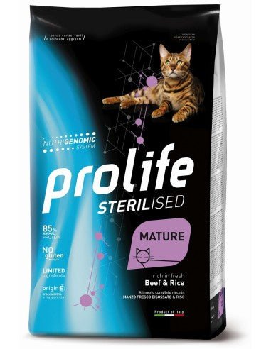 Prolife - Prolife Cat Prolife Cat Sterilised Mature Manzo E Risomature Beef&Rice 0,4 Kg - Animalmania Store