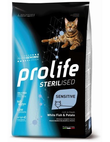 Prolife - Prolife Cat Sterilised Sensitive Pesce Bianco E Patate - Animalmania Store