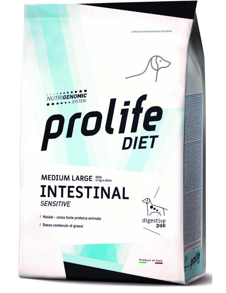 Prolife - Prolife Diet Intestinal Sensitive Medium Large Crocchette Dietetiche Cane - Animalmania Store