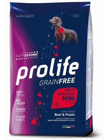 Prolife - Prolife Grainfree Adult Sensitive Mini Manzo E Patate per Cani - Animalmania Store