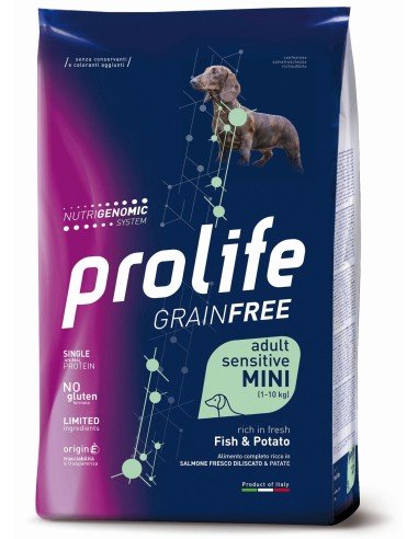 Prolife - Prolife Grainfree Adult Sensitive Mini Pesce E Patate per Cani - Animalmania Store