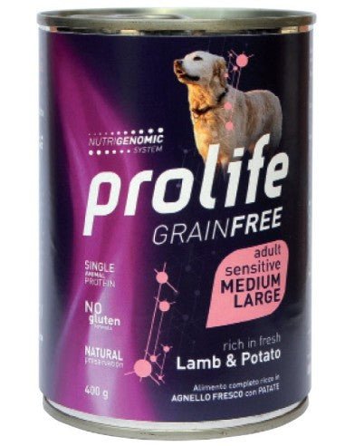 Prolife - Prolife Grainfree Sensitive Adult Medium/Large Agnello E Patate per Cani - Animalmania Store