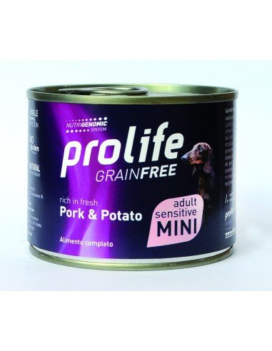Prolife - Prolife Grainfree Adult Sensitive Mini Maiale E Patate per Cani - Animalmania Store