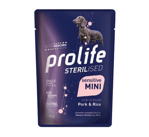 Prolife - Prolife Sterilised Per Cani Mini Al Maiale Con Riso - Animalmania Store