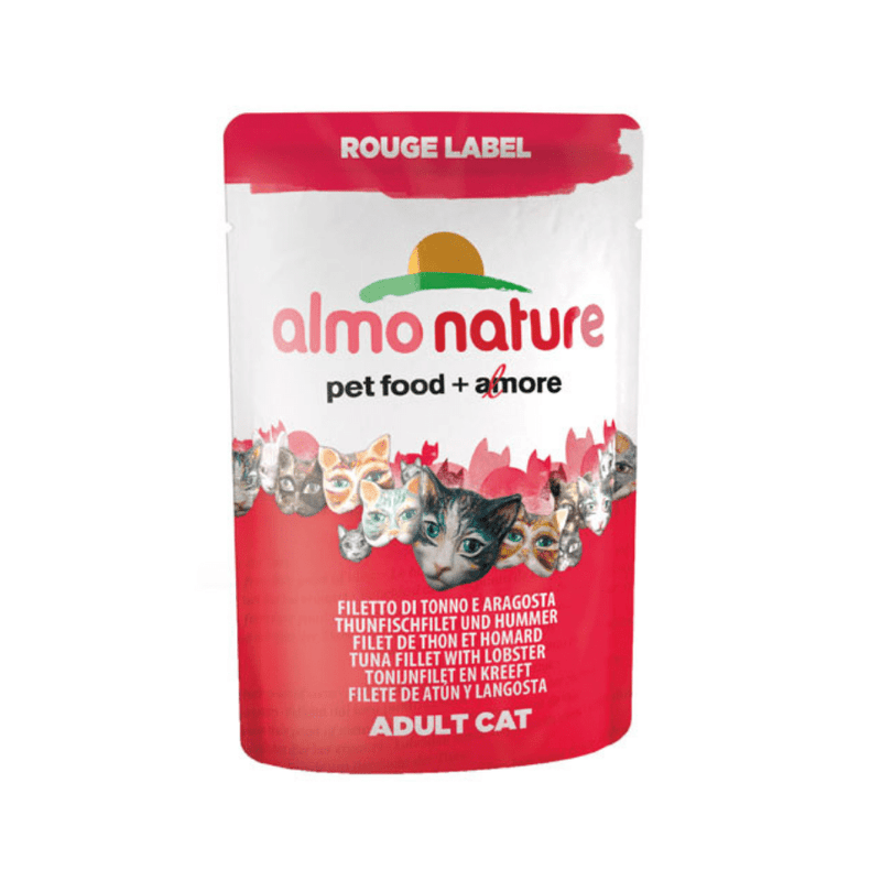 Almo Nature - Almo Nature Rouge Label Filetto Tonno e Aragosta 55 gr per Gatti - Animalmania Store