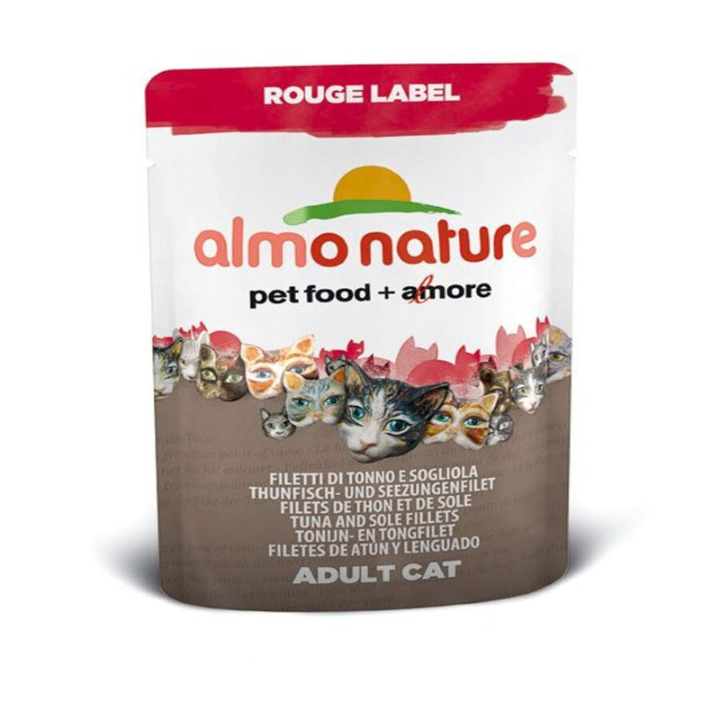 Almo Nature - Almo Nature Rouge Label Filetto di tonno e sogliola 55 gr per Gatti - Animalmania Store
