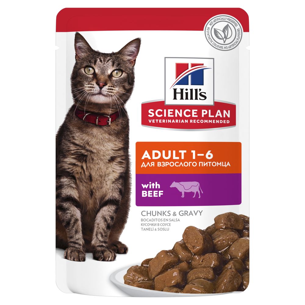 Hill's Science Plan - Hill'S Science Plan Feline Adult Manzo Bustine 85G Per Gatti - Animalmania Store