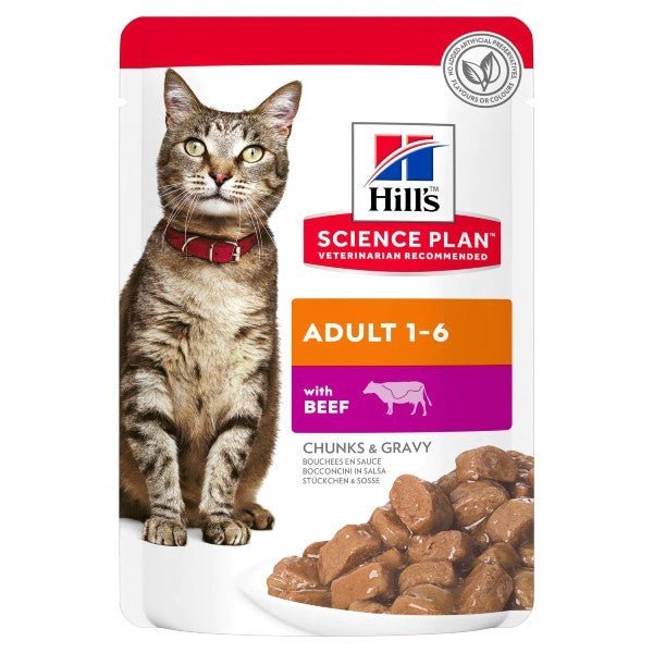 Hill's Science Plan - Hill'S Science Plan Feline Adult Manzo Bustine 85G Per Gatti Multipack 12 pezzi - Animalmania Store