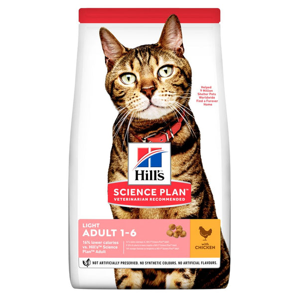 Hill's Science Plan - Hill'S Science Plan Feline Adult Light Pollo Crocchette Per Gatti - Animalmania Store