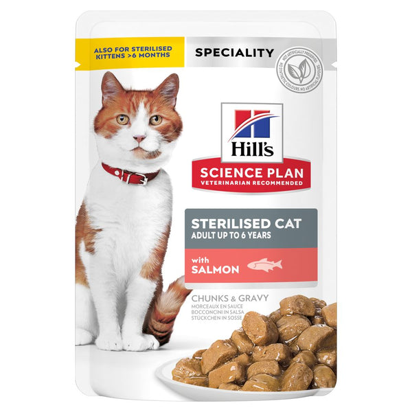 Hill's Science Plan - Hill'S Science Plan Young Adult Sterilised Salmone Bustine 85G Per Gatti - Animalmania Store