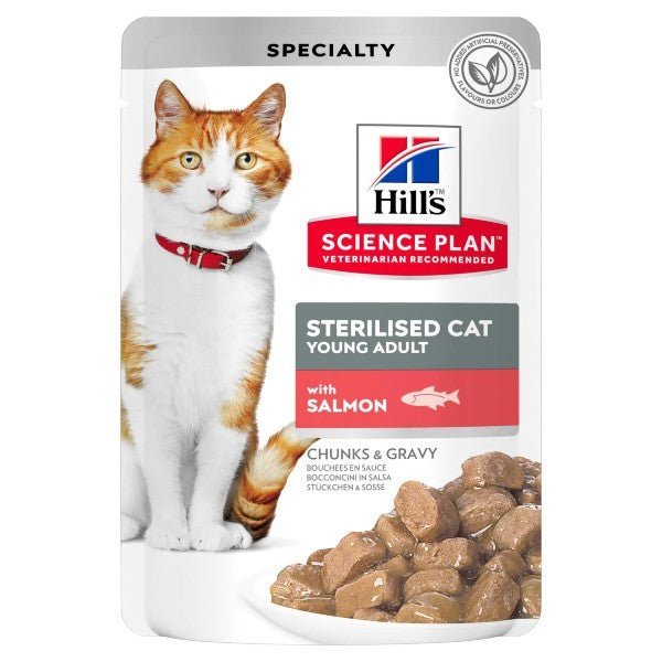 Hill's Science Plan - Hill'S Science Plan Young Adult Sterilised Salmone Bustine 85G Per Gatti Multipack 12 pezzi - Animalmania Store