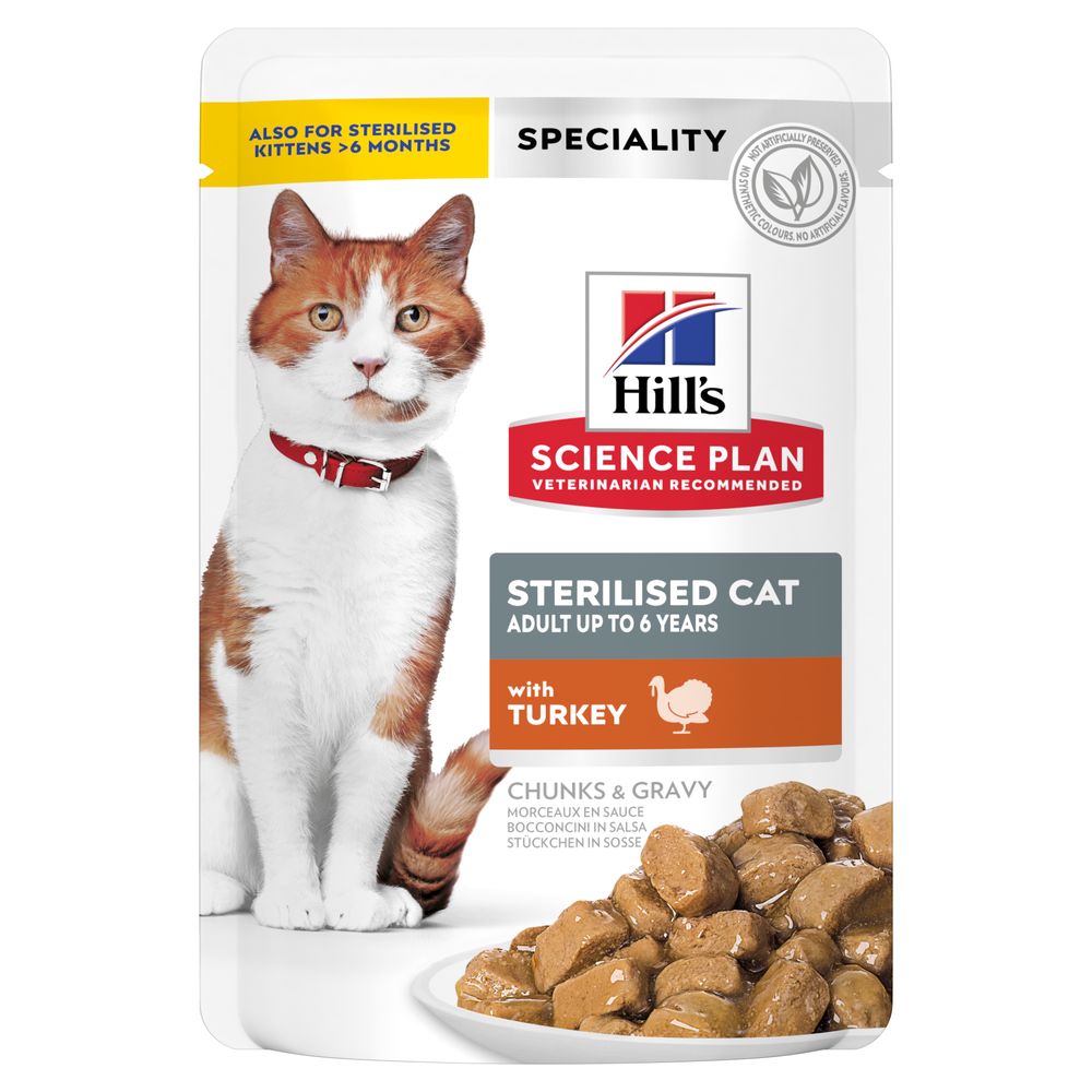 Hill's Science Plan - Hill'S Science Plan Young Adult Sterilised Tacchino Bustine 85G Per Gatti - Animalmania Store